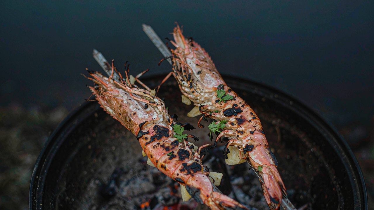 Grillede reker med hvitløk